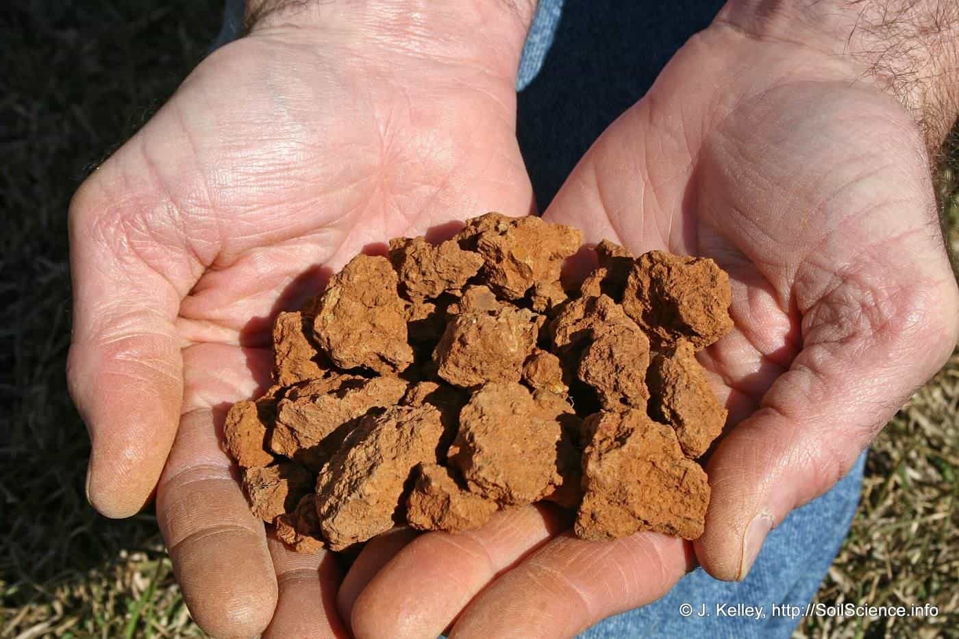 Samples of sand, silt and clay soil materials